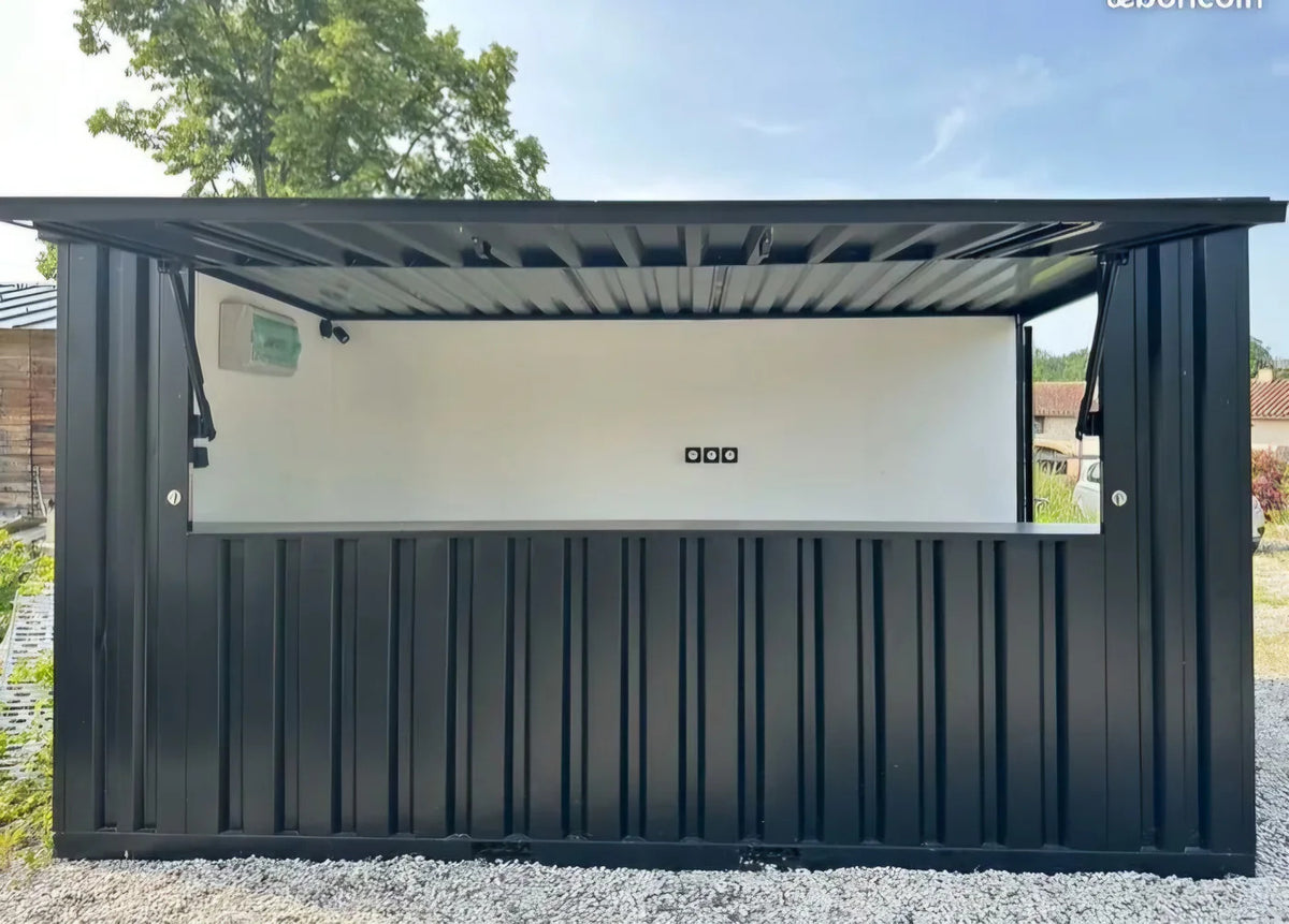 Container umgebaut zu einer Bar/Imbissbude/einem Café im Freien (4x2m)